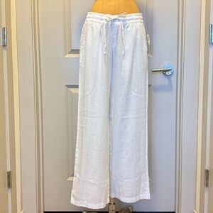 Old Navy White Wide Leg Linen Pants
